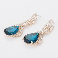 Drop Earrings Euramerican Rhinestone Alloy White Jewelry ForWedding Party Special Occasion Anniversary Birthday Housewarming