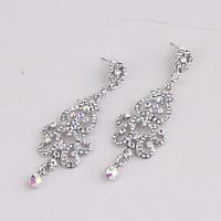 Drop Earrings Euramerican Rhinestone Alloy White Jewelry ForWedding Party Special Occasion Anniversary Birthday Housewarming