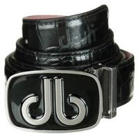 Druh Tour Collection Croc Leather Belt Black with DB Oval & DB Infill Buckles