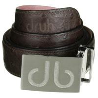 Druh Tour Collection Ostrich Leather Belt Brown with DB Infill & DB Classic Buckles