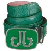 Druh Tour Collection Croc Leather Belt Green with DB Oval & DB Infill Buckles