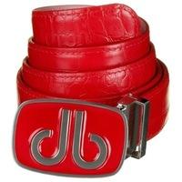 Druh Tour Collection Croc Leather Belt Red with DB Oval & DB Infill Buckles