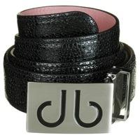 Druh Tour Collection Stingray Leather Belt Black with DB Infill & DB Block Buckles