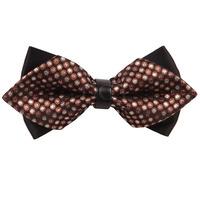 Dragee Dots Brown Diamond Tip Bow Tie