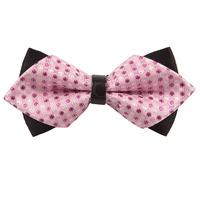 Dragee Dots Pink Diamond Tip Bow Tie