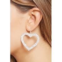Drop Rhinestone Heart Earrings