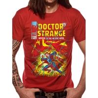 Dr Strange Comic Cover Unisex Small Red T-Shirt