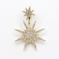 Drop Earrings Rhinestone Simulated Diamond Alloy Fashion Simple Style Star Golden Jewelry Party Daily Casual 1pc