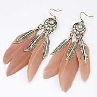 Drop Earrings Feather Alloy Fashion Leaf Feather Jewelry Party Daily Casual 2pcs