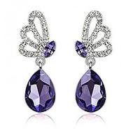 drop earrings crystal rhinestone alloy fashion purple blue jewelry wed ...