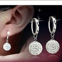 Drop Earrings Bridal Elegant Rhinestone Alloy Ball Silver Jewelry For Daily Casual 1 Pair