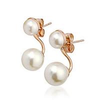 Drop Earrings Pearl Imitation Pearl Cubic Zirconia Alloy Gold Jewelry 2pcs