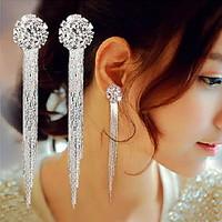 Drop Earrings Earrings Tassel Fashion Statement Jewelry Luxury Elegant Long Galaxy Copper Imitation Diamond Circle Geometric Silver