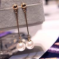 Drop Earrings Pearl Alloy Fashion Geometric Golden Jewelry Wedding Party Daily 1 pair