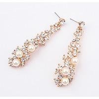 Drop Earrings Pearl Imitation Pearl Rhinestone Alloy Gold Jewelry Party 1 pair