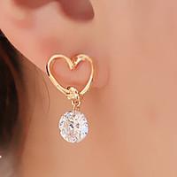 Drop Earrings Basic Heart Fashion Alloy Heart Golden Jewelry For Party Daily Casual 1set