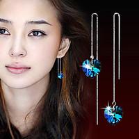 Drop Earrings Crystal Silver Plated Screen Color Jewelry 2pcs