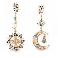 Drop Earrings Alloy Simulated Diamond Golden Jewelry Wedding Party Daily Casual Sports