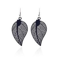 drop earrings alloy leaf black jewelry party daily casual 2pcs