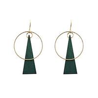 Drop Earrings Wood Alloy Unique Design Fashion Euramerican Circle Green Jewelry Wedding Party Halloween Daily Casual Sports 1 pair