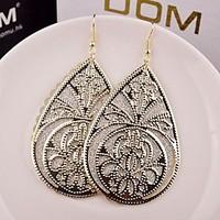 drop earrings alloy statement jewelry gold black silver jewelry 2pcs