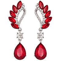 Drop Earrings Amethyst Crystal Simulated Diamond Purple Red Jewelry Wedding Party Daily 1 pair