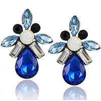 Drop Earrings Gemstone Simulated Diamond Alloy Simple Style Drop Blue Pink Jewelry Party Casual 1 pair