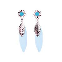 Drop Earrings Acrylic Unique Design Flower Style Tag Tassels Fashion Personalized Hypoallergenic Classic Feather Alloy Flower Jewelry For