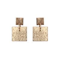 Drop Earrings Jewelry Unique Design Tag Geometric Square Euramerican Fashion Personalized Hypoallergenic Statement Jewelry Classic Brass