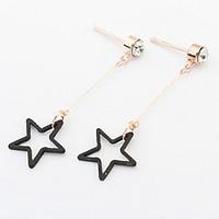 Drop Earrings Women\'s Girls\' Simple Style Black Star Gold Euramerican Fashion Contracted Earrings Daily Party Movie Jewelry