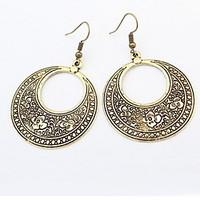 Drop Earrings Lady Girls Circle Copper Euramerican Fashion of Carve Patterns or designs Vintage Earrings Halloween Party Movie Jewelry