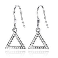 Drop Earrings Elegant Classic Triangle Silver Rhinestone Lady Daily Party Movie Gift Jewelry