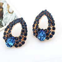 Drop Earrings Gemstone Crystal Cubic Zirconia Simulated Diamond Alloy Drop Blue Jewelry 2pcs
