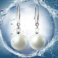 Drop Earrings Pearl Alloy White Screen Color Jewelry 2pcs