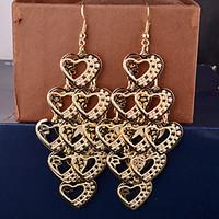 Drop Earrings Alloy Heart Silver Golden Jewelry Wedding Party Daily Casual 2pcs