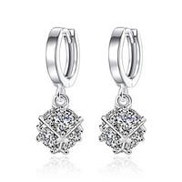 drop earrings opal unique design square sterling silver cubic zirconia ...
