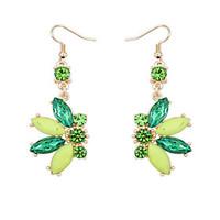 drop earrings earrings set resin alloy fashion beige fuchsia green blu ...