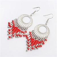Drop Earrings Resin Alloy Fashion Tassels Oval White Black Red Blue Jewelry Party Daily Casual 1 pair