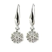 Drop Earrings Sterling Silver Simulated Diamond Flower Sunflower Silver Jewelry Daily Casual 1 pair