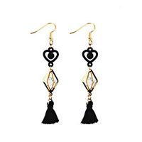 Drop Earrings Rhinestone Unique Design Tassel Love Heart Tassels Euramerican Fashion Bohemian Luxury Statement Jewelry Alloy Heart Jewelry