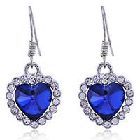 Drop Earrings Crystal Crystal Alloy Heart Heart Jewelry Daily