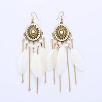 Drop Earrings Earrings Jewelry Feather Alloy Fashion White Black Red Blue Jewelry Wedding Party Halloween Daily 1 pair