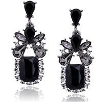 Drop Earrings Zircon Cubic Zirconia Simulated Diamond Alloy Fashion Square Drop Black Jewelry Daily Casual 1 pair