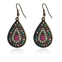 Drop Earrings Resin Silver Plated Drop Rainbow Jewelry Party Daily Casual 2pcs