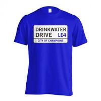 drinkwater drive leicester street t shirt blue