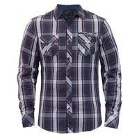 Driscoll Long Sleeve Checked Shirt in Rio Red - Dissident