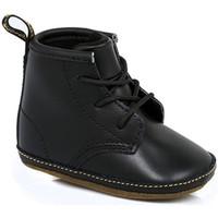 dr martens baby auburn black boots boyss childrens mid boots in black