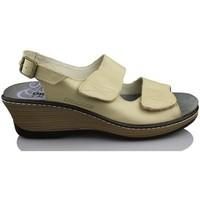 drucker calzapedic comfortable sandals velcro womens sandals in beige