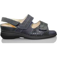 drucker calzapedic velcro iguana womens sandals in blue