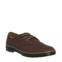 dr martens delray shoe dark brown canvas